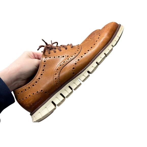 Cole Haan Oxford Zerogrand Wingtip Brown Leather Mens 10.5 M Lightweight Lace Up main image 7